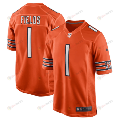 Justin Fields 1 Chicago Bears Alternate Game Jersey - Orange