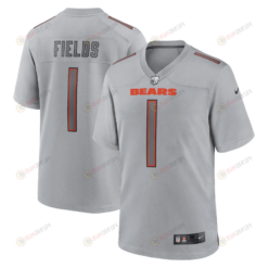 Justin Fields 1 Chicago Bears Men Atmosphere Fashion Game Jersey - Gray