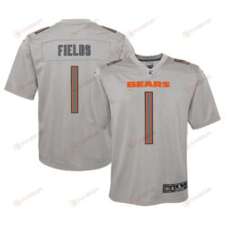 Justin Fields 1 Chicago Bears Youth Atmosphere Game Jersey - Gray