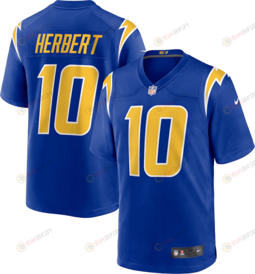 Justin Herbert 10 Los Angeles Chargers 2nd Alternate Game Jersey - Royal