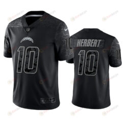 Justin Herbert 10 Los Angeles Chargers Black Reflective Limited Jersey - Men