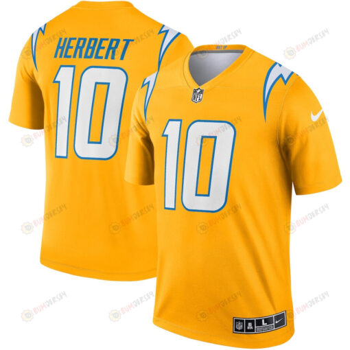 Justin Herbert 10 Los Angeles Chargers Inverted Legend Jersey - Gold