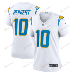Justin Herbert 10 Los Angeles Chargers Women's Game Jersey - White