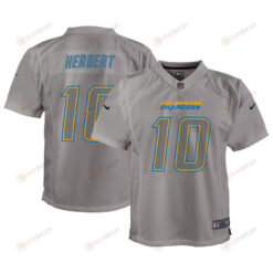 Justin Herbert 10 Los Angeles Chargers Youth Atmosphere Game Jersey - Gray