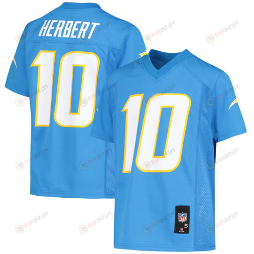 Justin Herbert 10 Los Angeles Chargers Youth Player Jersey - Powder Blue