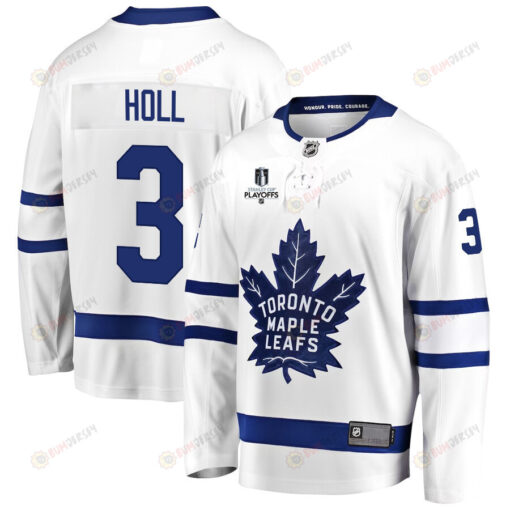 Justin Holl 3 Toronto Maple Leafs Stanley Cup 2023 Playoffs Patch Away Breakaway Men Jersey - White