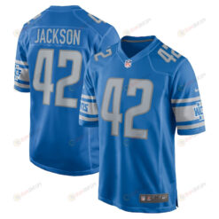 Justin Jackson 42 Detroit Lions Player Game Jersey - Blue