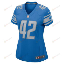 Justin Jackson 42 Detroit Lions Women's Player Game Jersey - Blue