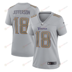 Justin Jefferson 18 Minnesota Vikings Women's Atmosphere Fashion Game Jersey - Gray