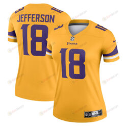 Justin Jefferson 18 Minnesota Vikings Women's Inverted Legend Jersey - Gold