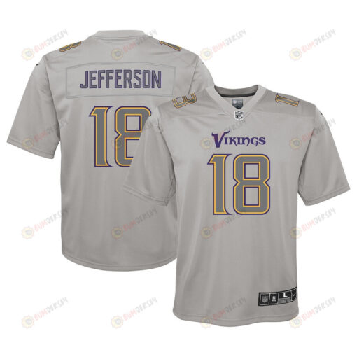 Justin Jefferson 18 Minnesota Vikings Youth Atmosphere Game Jersey - Gray