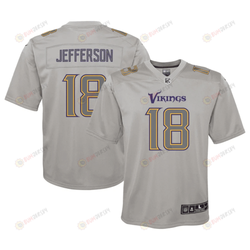 Justin Jefferson Minnesota Vikings Youth Atmosphere Game Jersey - Gray