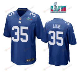 Justin Layne 35 New York Giants Super Bowl LVII Super Bowl LVII Royal Men's Jersey