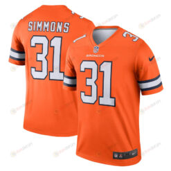 Justin Simmons 31 Denver Broncos Alternate Legend Jersey - Orange