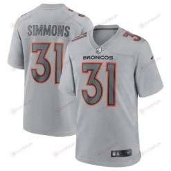 Justin Simmons 31 Denver Broncos Men Atmosphere Fashion Game Jersey - Gray