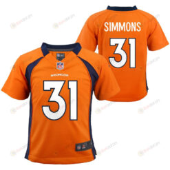 Justin Simmons 31 Denver Broncos Toddler Game Jersey - Orange
