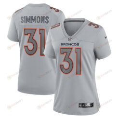 Justin Simmons 31 Denver Broncos Women's Atmosphere Fashion Game Jersey - Gray