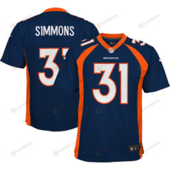 Justin Simmons 31 Denver Broncos Youth Jersey - Navy