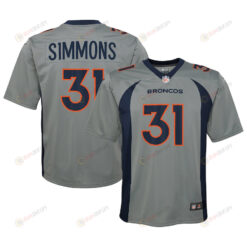Justin Simmons Denver Broncos Youth Inverted Game Jersey - Gray