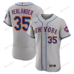 Justin Verlander 35 New York Mets Road Player Elite Jersey - Gray
