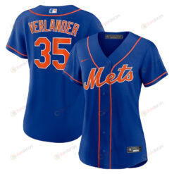 Justin Verlander 35 New York Mets Women's Alternate Player Jersey - Royal