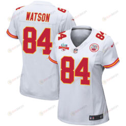 Justin Watson 84 Kansas City Chiefs Super Bowl LVII Champions 3 Stars WoMen's Jersey - White