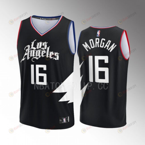 Juwan Morgan 16 Clippers Black Men Jersey Fast Break Fast Break Player 2022-23 Statement Edition