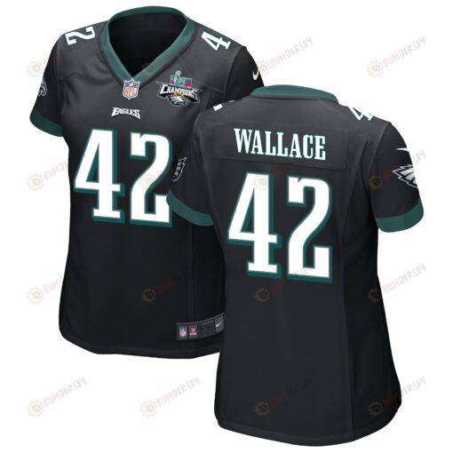 K'Von Wallace 42 Philadelphia Eagles Super Bowl LVII Champions 2 Stars WoMen's Jersey - Black