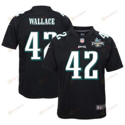 K'Von Wallace 42 Philadelphia Eagles Super Bowl LVII Champions 2 Stars Youth Jersey - Black