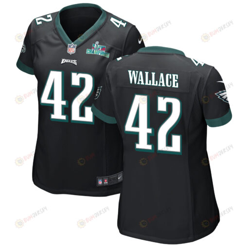 K'Von Wallace 42 Philadelphia Eagles Super Bowl LVII Champions WoMen's Jersey - Black