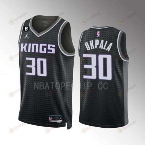 KZ Okpala 30 Sacramento Kings Black Men Jersey 2022-23 Statement Edition Swingman