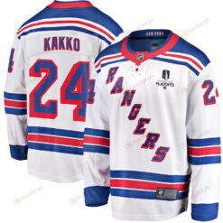 Kaapo Kakko 24 New York Rangers Stanley Cup 2023 Playoffs Patch Away Breakaway Men Jersey - White