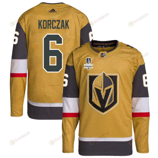 Kaedan Korczak 6 Vegas Golden Knights Stanley Cup 2023 Final Patch Home Breakaway Men Jersey - Gold