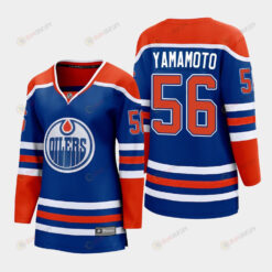 Kailer Yamamoto 56 Edmonton Oilers 2022-23 Home Women Premier Breakaway Player Jersey Royal