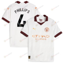 Kalvin Phillips 4 Manchester City 2023/24 Away YOUTH Jersey - White