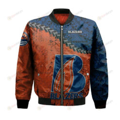 Kamloops Blazers Bomber Jacket 3D Printed Grunge Polynesian Tattoo