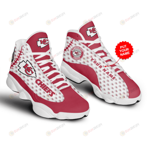 Kansas City Chiefs Air Jordan 13 Custom Name Sneaker Shoes In Red