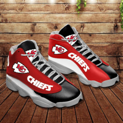 Kansas City Chiefs Air Jordan 13 Sneaker Shoes In Black Red