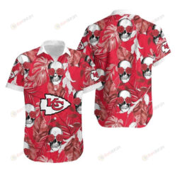 Kansas City Chiefs Coconut Leaves And Skulls ??3D Printed Hawaiian Shirt
