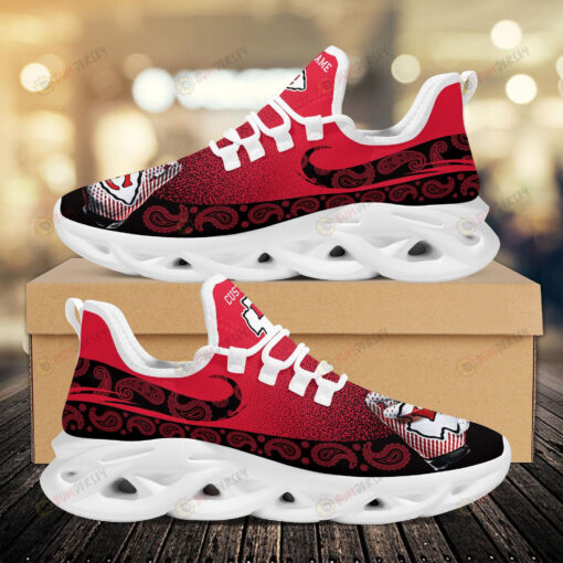 Kansas City Chiefs Custom Name Logo Pattern 3D Max Soul Sneaker Shoes In Red And Black