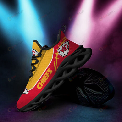 Kansas City Chiefs Custom Name Red Yellow 3D Max Soul Sneaker Shoes