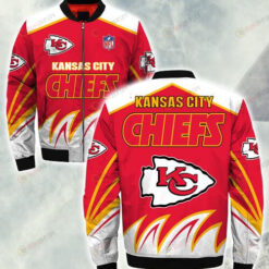 Kansas City Chiefs Flame Pattern Bomber Jacket - Red/ White