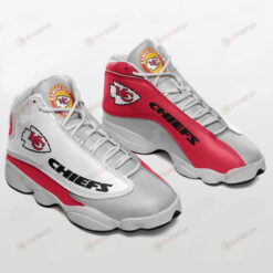 Kansas City Chiefs Football Air Jordan 13 Sneaker Shoes In Gray Red