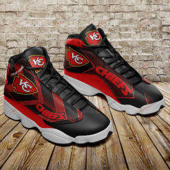 Kansas City Chiefs Football Air Jordan 13 Sneaker Shoes In Red Black