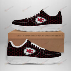 Kansas City Chiefs Logo Beehive Pattern Air Force 1 Printed In Black