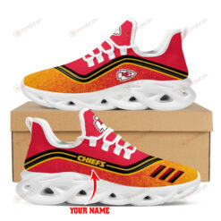 Kansas City Chiefs Logo Border Pattern Custom Name 3D Max Soul Sneaker Shoes