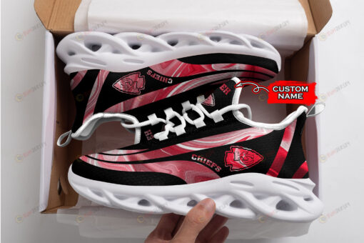 Kansas City Chiefs Logo Color Stripe Pattern Custom Name 3D Max Soul Sneaker Shoes