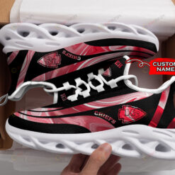 Kansas City Chiefs Logo Color Stripe Pattern Custom Name 3D Max Soul Sneaker Shoes