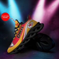 Kansas City Chiefs Logo Curve Line Pattern Custom Name 3D Max Soul Sneaker Shoes