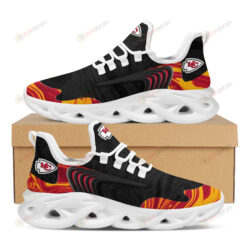 Kansas City Chiefs Logo Custom Name Pattern In Black 3D Max Soul Sneaker Shoes